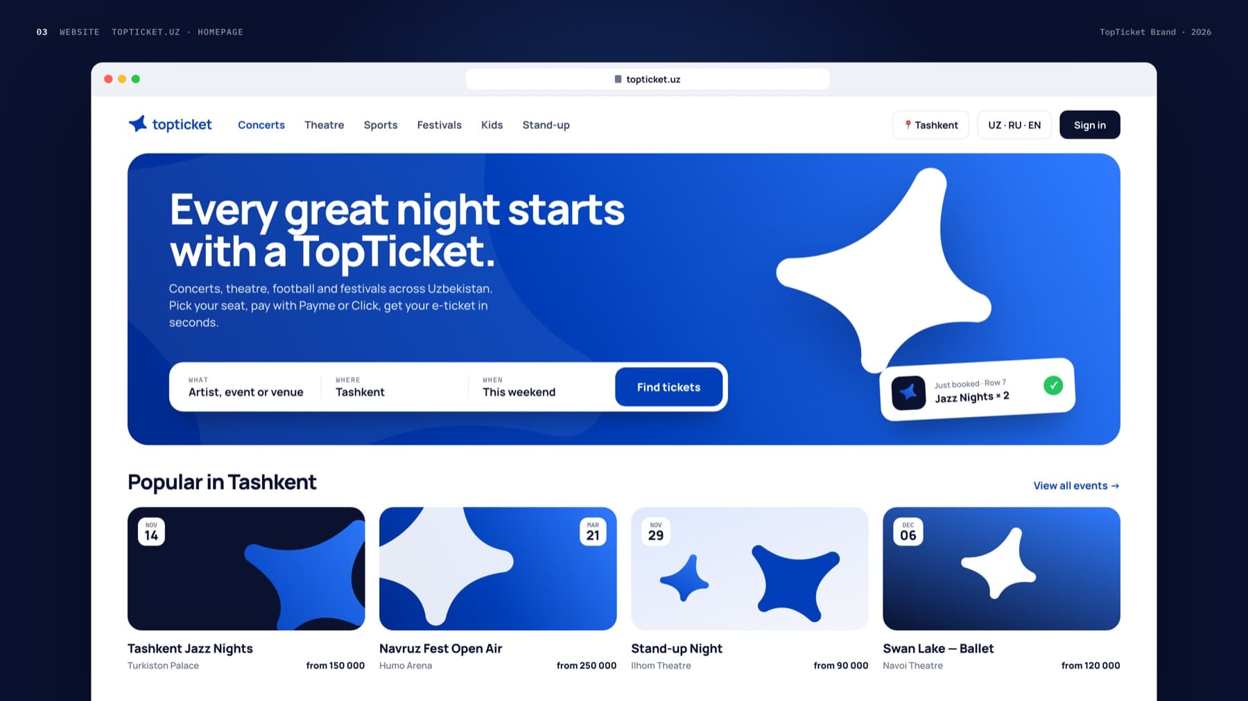 Website homepage