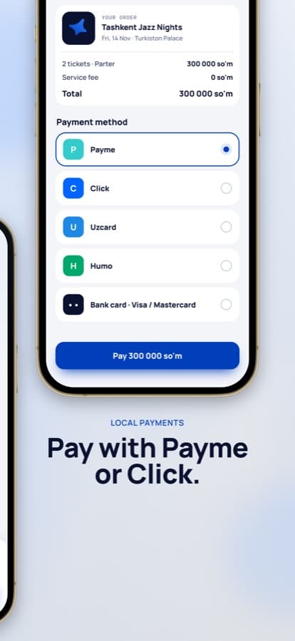 Store screenshot: Pay with Payme or Click