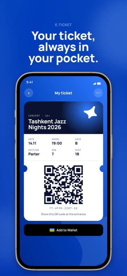 Store screenshot: Your ticket in your pocket