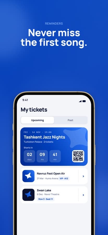 Store screenshot: Never miss the first song
